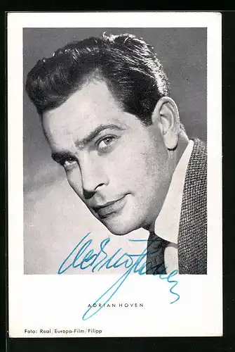 AK Schauspieler Adrian Hoven, original Autograph