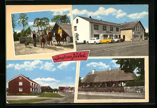 AK Jübek, Gasthaus, Wohnhäuser, Ponyreiten