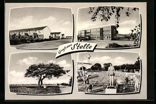 AK Stelle, Freibad, Wohnhäuser, Schule