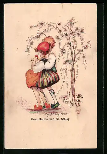 Künstler-AK Erna Maison-Kurt: Junges Paar in inniger Umarmung