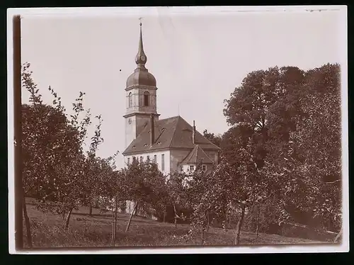 Fotografie Brück & Sohn Meissen, Ansicht Röhrsdorf, Blick auf die Kirche, Rückansicht
