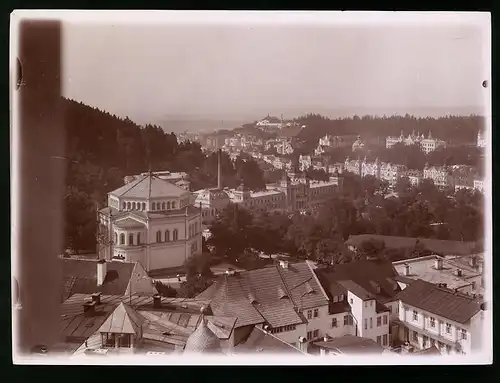 Fotografie Brück & Sohn Meissen, Ansicht Marienbad, Blick auf die Stadt mit den Kurgebäuden