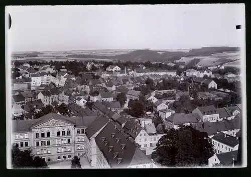 Fotografie Brück & Sohn Meissen, Ansicht Mittweida i. Sa., Blick über die Stadt mit II. Bezirksschule