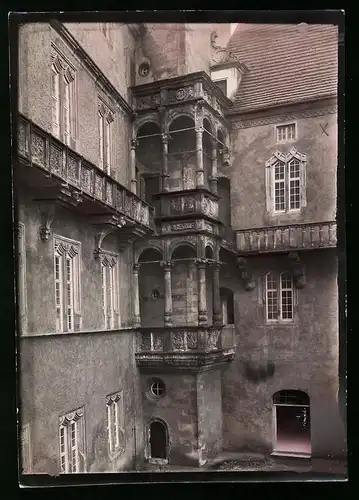 Fotografie Brück & Sohn Meissen, Ansicht Torgau, die Loggia im Schloss Hartenfels