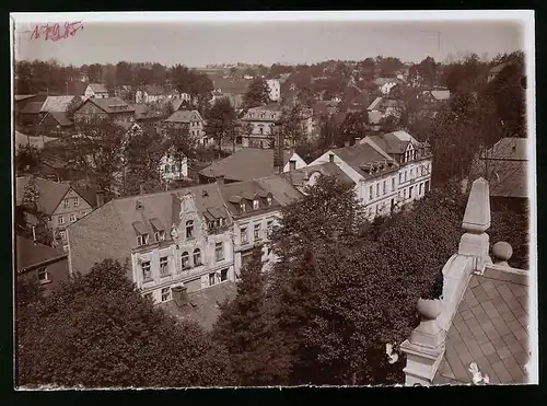 Fotografie Brück & Sohn Meissen, Ansicht Rossbach / Böhmen, Blick auf die Stadt mit Wohnhäusern