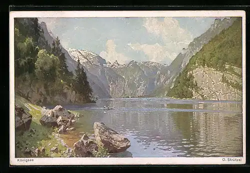 Künstler-AK Otto Strützel: Panoramaansicht vom Königsee