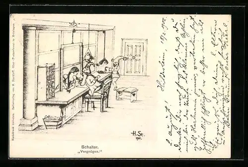 Künstler-AK H. Starkloff: Schalter, Vergnügen