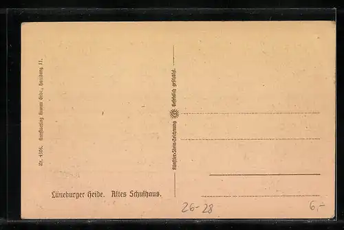 Steindruck-AK Lüneburger Heide, Altes Schulhaus