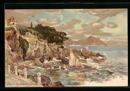 Künstler-AK P. Schmohl: Nervi, Riviera di Levante