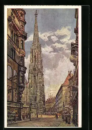 Künstler-AK Erwin Pendl: Wien, Stephanskirche