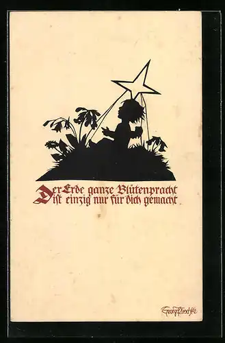 Künstler-AK Gil Baer: Der Erde ganze Blütenpracht..., Schattenbild