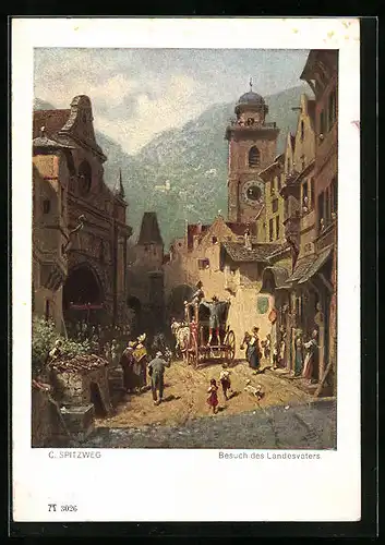 Künstler-AK Carl Spitzweg: Besuch des Landesvaters