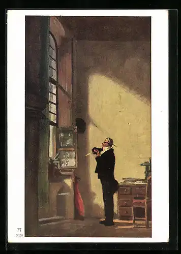 Künstler-AK Carl Spitzweg: Der Schreiber