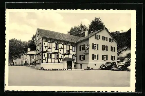 AK Emmershausen /Ts., Schulungs- und Erholungsheim der IG Bau Emmershäuser Mühle, Hofansicht
