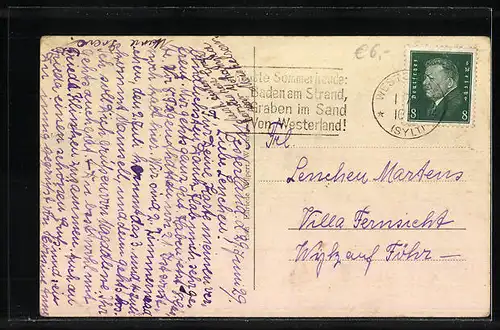 AK Westerland /Sylt, Partie am Strand