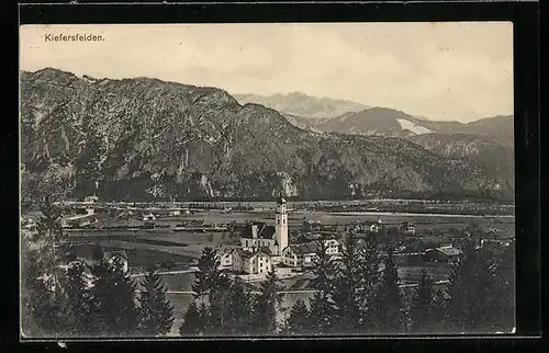AK Kiefersfelden, Totalansicht mit Kirche
