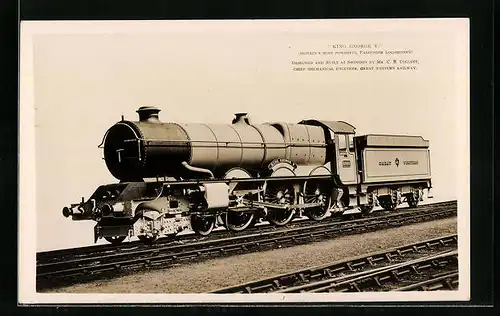 AK Englische Eisenbahn, Lokomotive No. 6000 King George V. der Great Western Railway