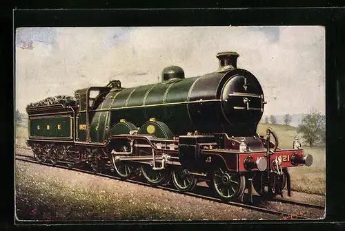 AK GNRy 4-4-2 Express Engine No. 1421, englische Eisenbahn