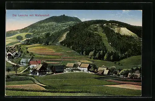 AK Waltersdorf, Ortspartie mit der Lausche