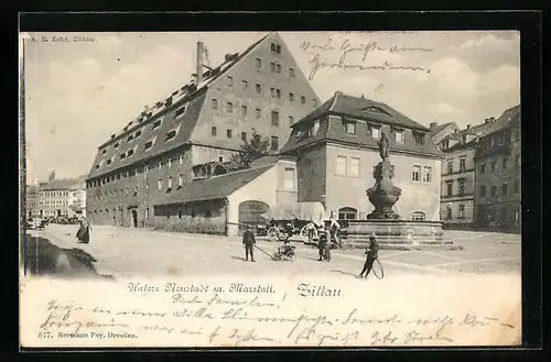 AK Zittau, Untere Neustadt mit Marstall