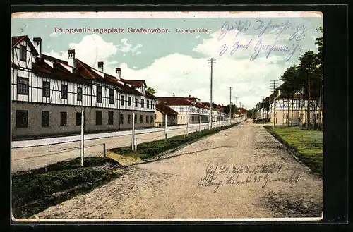 AK Grafenwöhr, Truppenübungsplatz, Ludwigstrasse