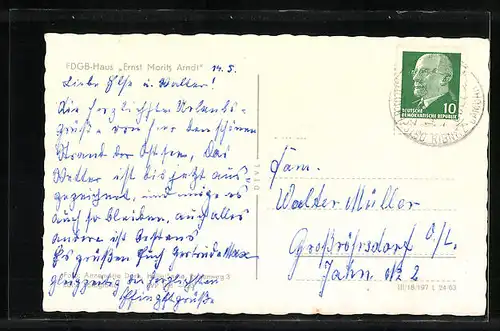 AK Dierhagen /Ostsee, FDGB-Haus Ernst Moritz Arndt