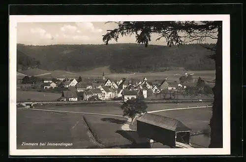AK Zimmern b. Immendingen, Ortsansicht mit Kirche