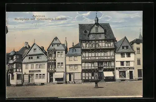 AK Adenau, Marktplatz mit historischen Häusern