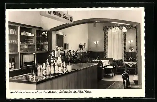 AK Ruhwinkel /Kr. Plön, Gaststätte-Pension Zum Landhaus, Innenansicht