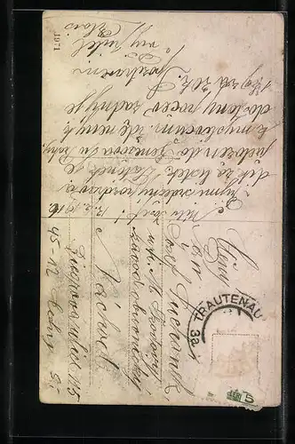 AK Mann schiebt eine Dame auf einem Schlitten an