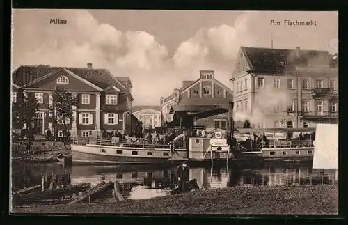 AK Mitau, Dampfer am Fischmarkt