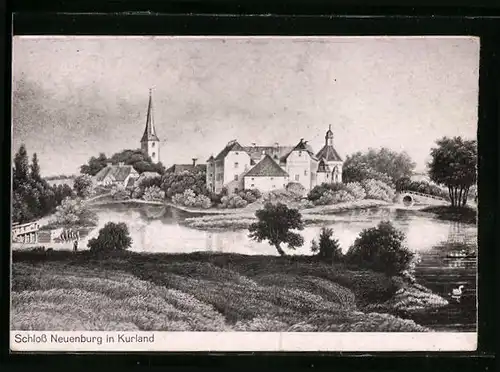 AK Neuenburg /Kurland, Ansicht vom Schloss