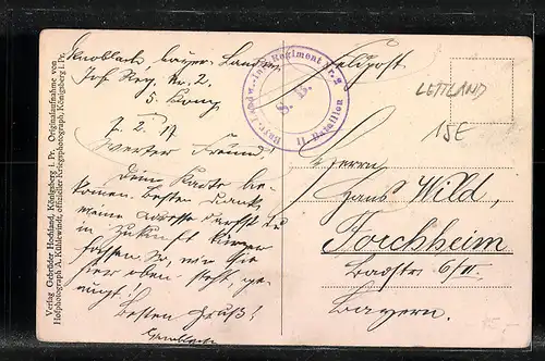 AK Mitau, Blick in die belebte Katholische Kirchenstrasse