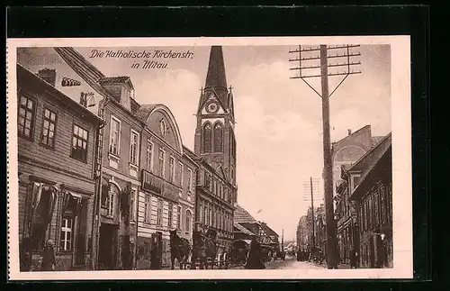 AK Mitau, Die katholische Kirchenstrasse