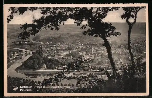 AK Echternach, Panorama aus der Vogelschau