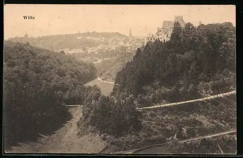 AK Wiltz, Teilansicht mit Strasse und Umgebung