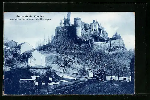 AK Vianden, Vue prise de la route de Hosingen