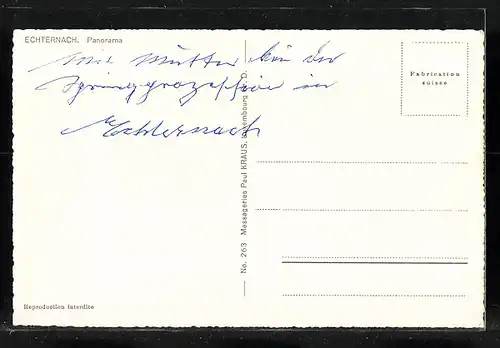 AK Echternach, Panoramablick auf die Stadt