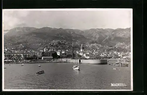 AK Madeira, Totalansicht mit Hafen