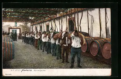 AK Madeira, Arbeiter in einer Winzerei / Brauerei, Borracheiros