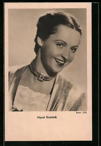 AK Schauspielerin Hansi Knoteck lächelnd