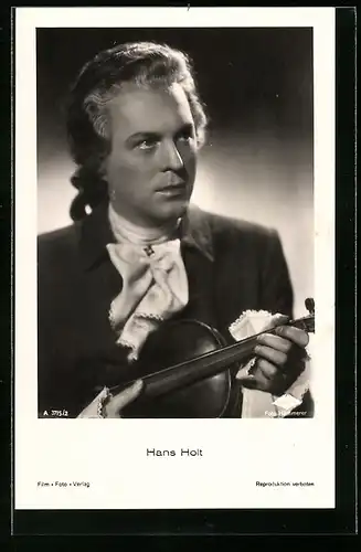 AK Schauspieler Hans Holt mit Violine