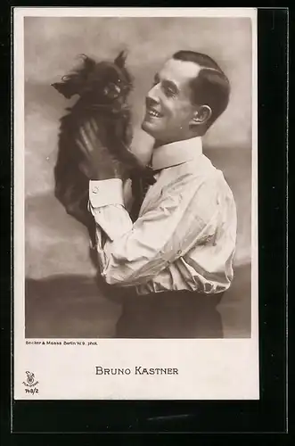 AK Schauspieler Bruno Kastner mit Hund