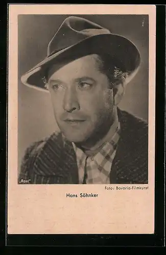 AK Schauspieler Hans Söhnker mit Hut