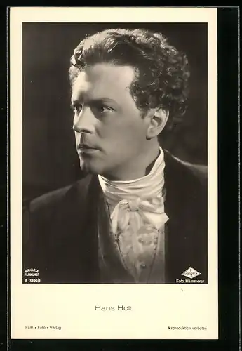 AK Schauspieler Hans Holt zur Seite blickend