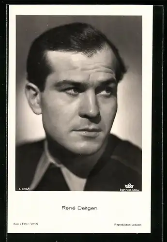 AK Schauspieler René Deltgen ernst blickend