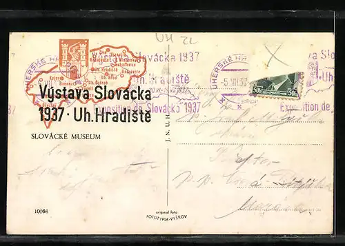 AK Uh. Hradiste, Vystava Slovacka, Slovacke Museum, 1937