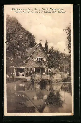 AK Stuttgart, Bauausstellung 1908, Weinhaus Georg Friedr. Koppenhöfer