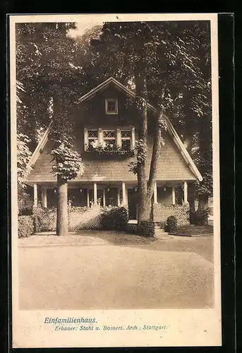 AK Stuttgart, Bauausstellung 1908, Einfamilienhaus