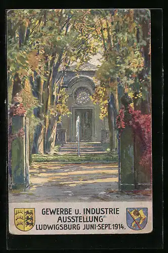 Künstler-AK Ludwigsburg, Gewerbe- und Industrie-Ausstellung 1914